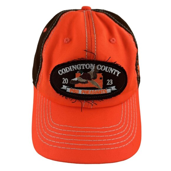 Hunting Hat Ring Neck Pheasant Hunting Adjustable Snapback Blaze Orange Cap - Picture 1 of 8